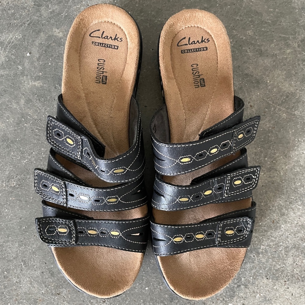 Clarks Slip On Leather Sandal